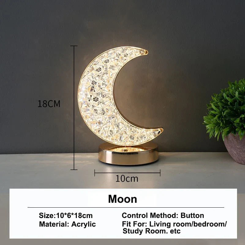 Blyss 3D Crystal LED Night Light | Touch Dimming, Rechargeable