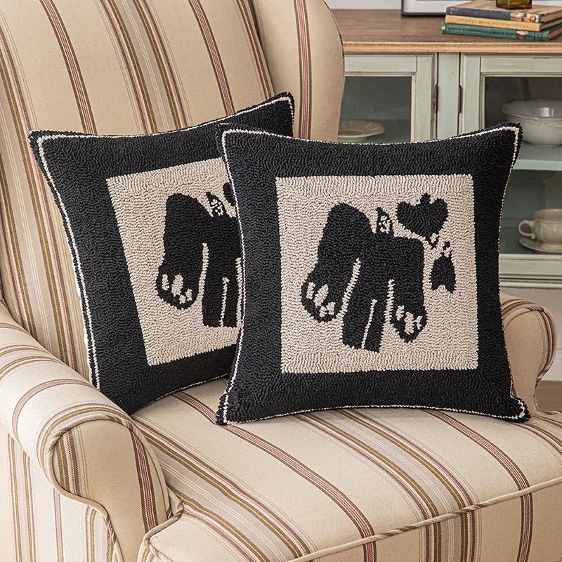 Luna Tufted Kussenhoes | Geometrisch Patroon, Zacht Katoen-Polyester