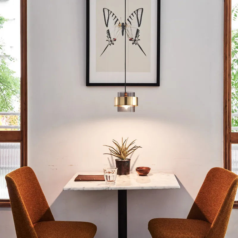 Brio Pendant Light | Smoked Glass & Brass Design