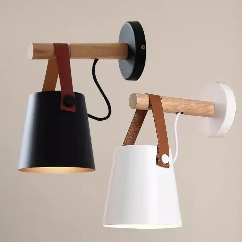 Bello Wall Lamp | Wood & Leather, Soft Ambient Lighting