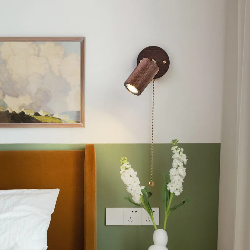 Bello Wall Lamp | Adjustable Spotlight, Solid Walnut & Brass