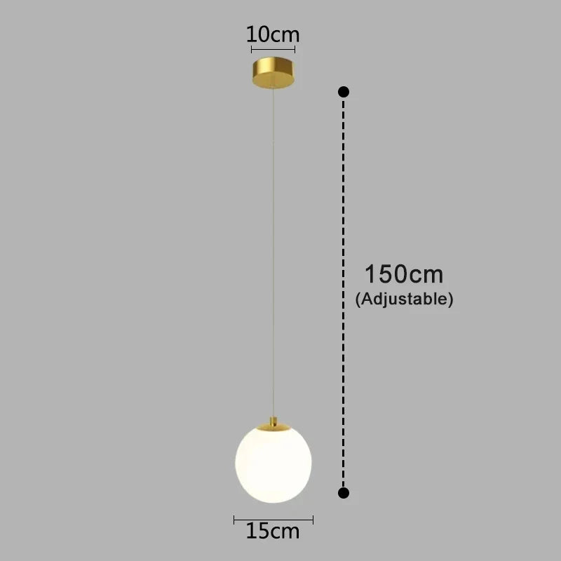 Luma Pendant Light | Nordic Glass Globe, Adjustable Height