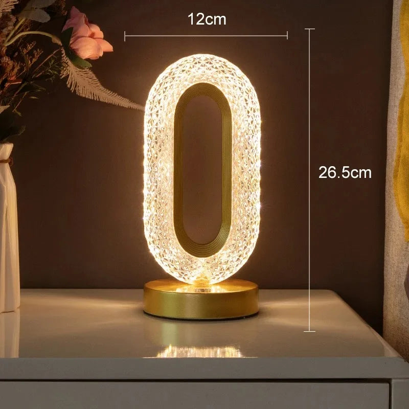 Blyss 3D Crystal LED Night Light | Touch Dimming, Rechargeable