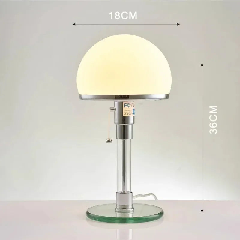Bela Table Lamp | Frosted Glass Shade, Chrome Base