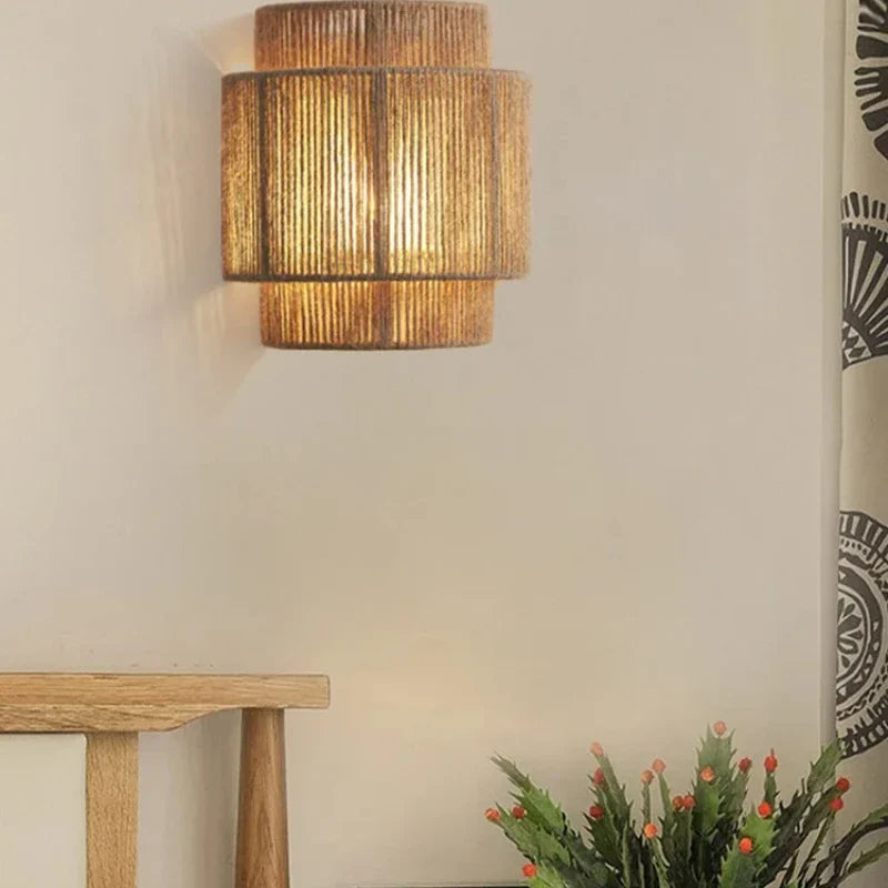 Brio Rattan Wall Lamp | Handwoven Natural Light Fixture