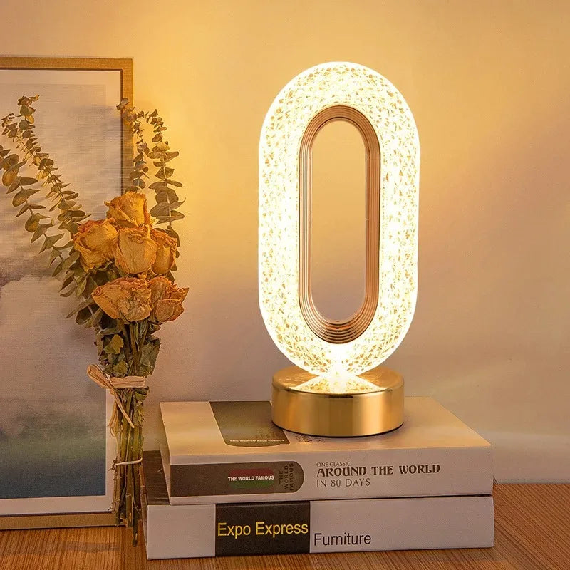 Blyss 3D Crystal LED Night Light | Touch Dimming, Rechargeable