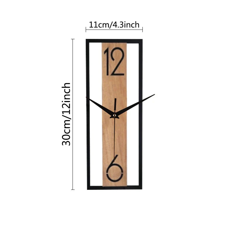 Bela Wall Clock | Slim Wood Grain Design, Silent Quartz Movement