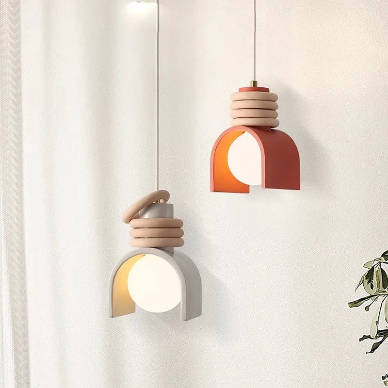 Bento Pendant Light | Japanese Minimalist Resin, Adjustable Height