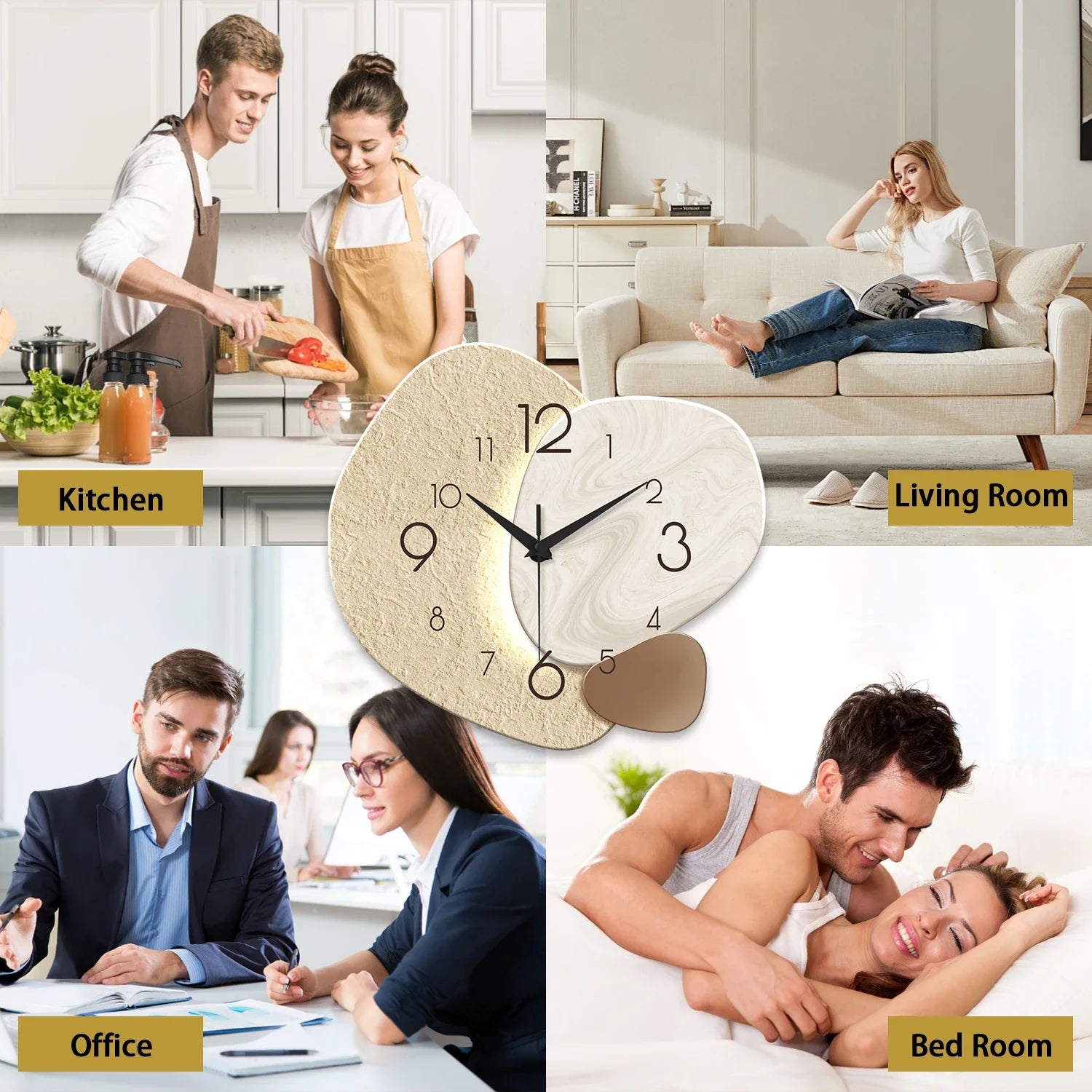 Belo Wall Clock | Silent Quartz Movement, Modern Minimalist Design