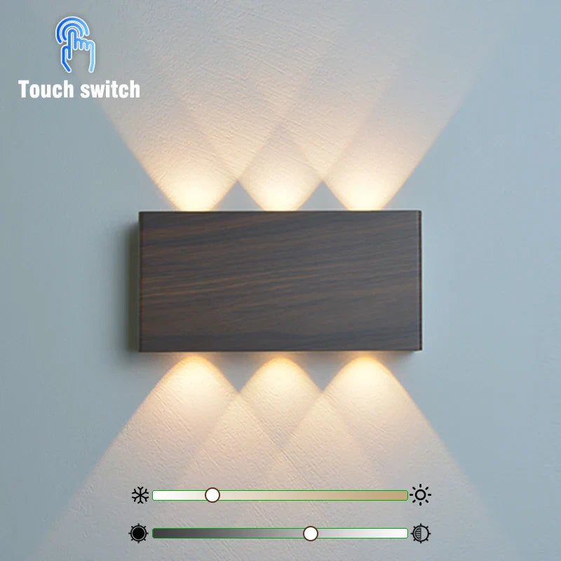 Belo Wall Lamp | Wireless Touch Control, Wood-Grain Design