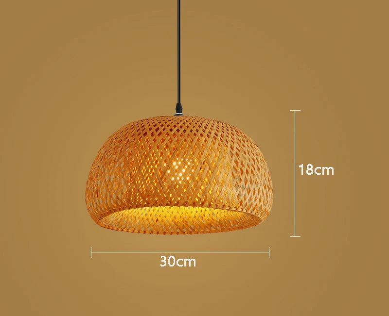 Bela Bamboo Pendant Lamp | Handwoven Rattan Shade, Adjustable Length