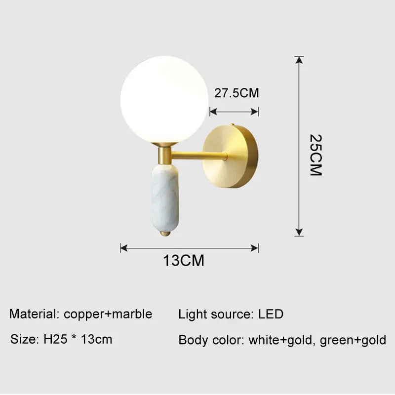 Bela Wall Lamp | Marble & Glass, Soft Ambient Lighting
