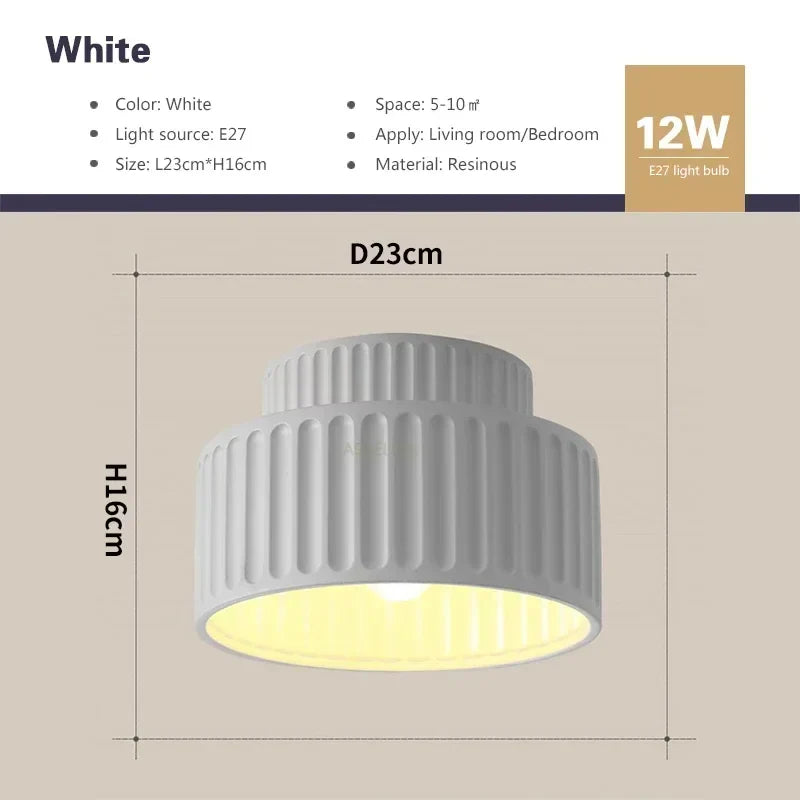 Bello Ceiling Light | Ribbed Resin, Warm Ambient Glow