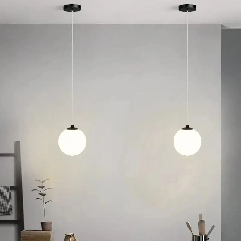 Luma Pendant Light | Nordic Glass Globe, Adjustable Height