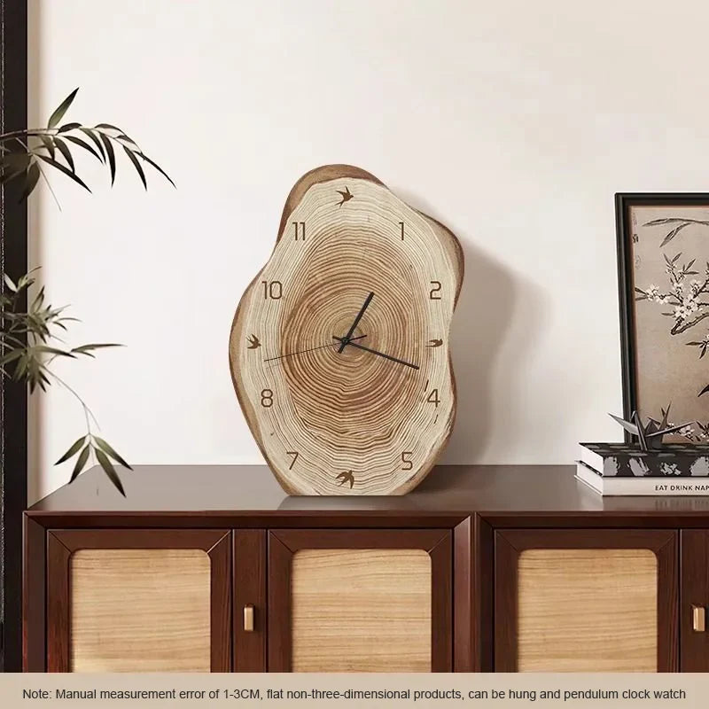 Bela Annual Ring Clock | Rustic Wood Design, Quartz Movement