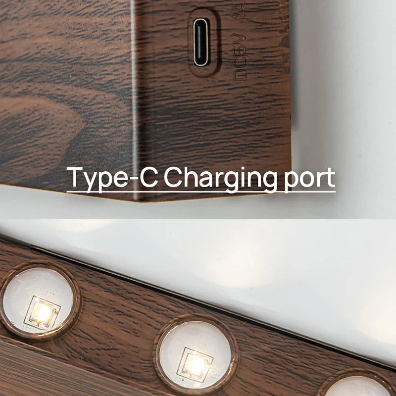 Belo Wall Lamp | Wireless Touch Control, Wood-Grain Design