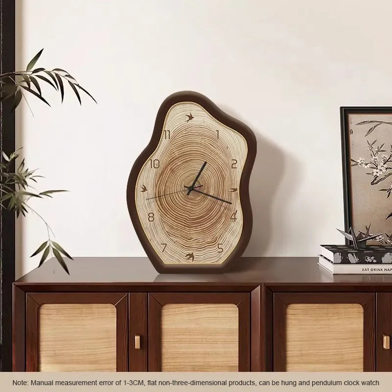 Bela Annual Ring Clock | Rustic Wood Design, Quartz Movement