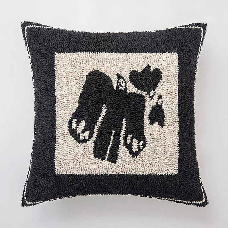 Luna Tufted Kussenhoes | Geometrisch Patroon, Zacht Katoen-Polyester