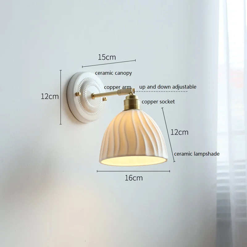 Bela Ceramic Wall Lamp | Vintage Elegance, Warm Ambient Lighting