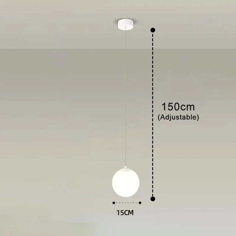 Luma Pendant Light | Nordic Glass Globe, Adjustable Height