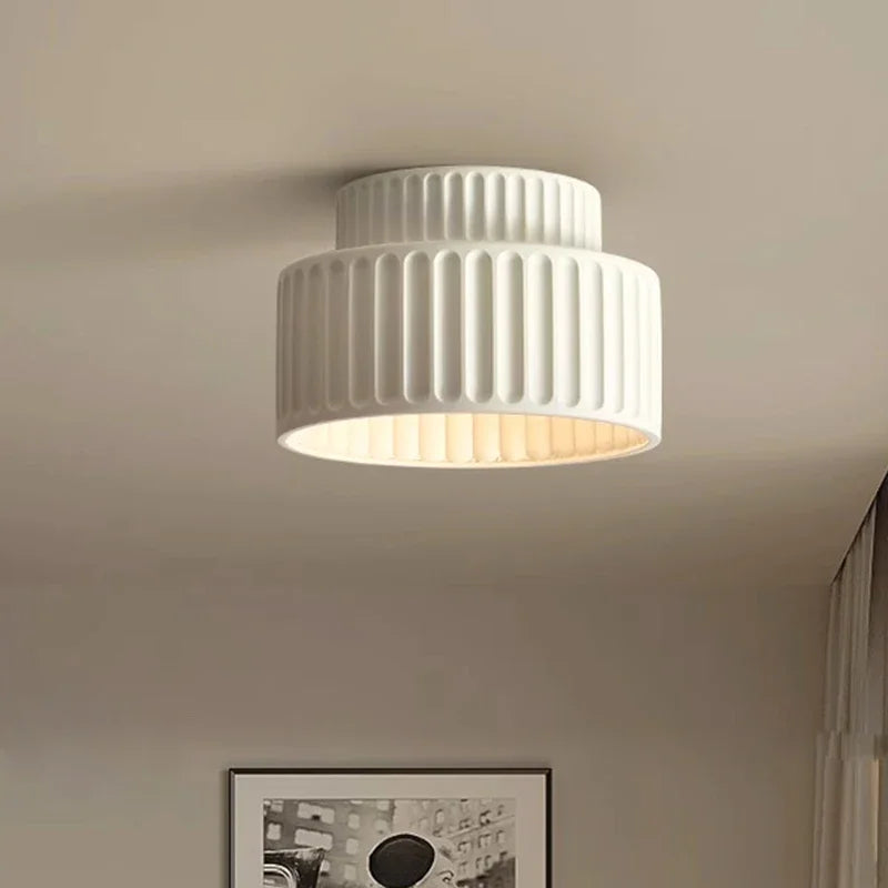 Bello Ceiling Light | Ribbed Resin, Warm Ambient Glow