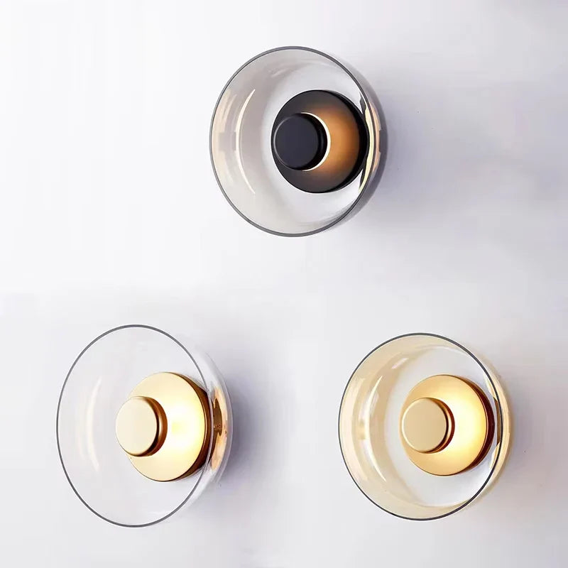 Bello Nordic Glass LED Wall Sconce | Elegant Round Design, Warm Light