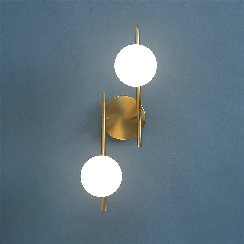 Bela Wall Light | Modern Dual-Globe, Gold Finish