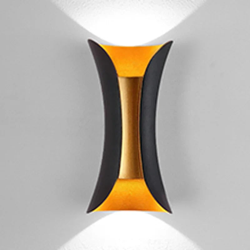 Bela Wall Light | Waterproof LED, Modern Black & Gold Design