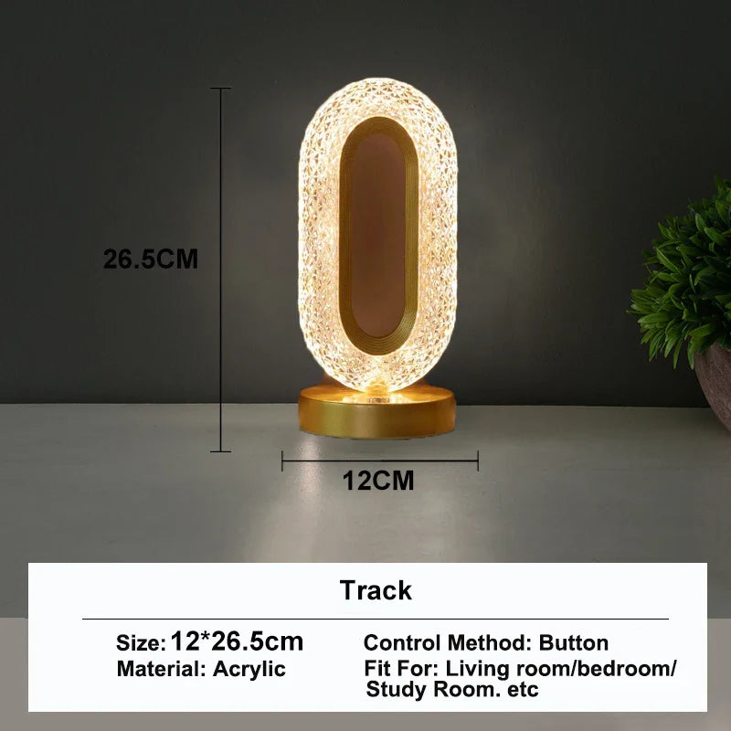 Blyss 3D Crystal LED Night Light | Touch Dimming, Rechargeable