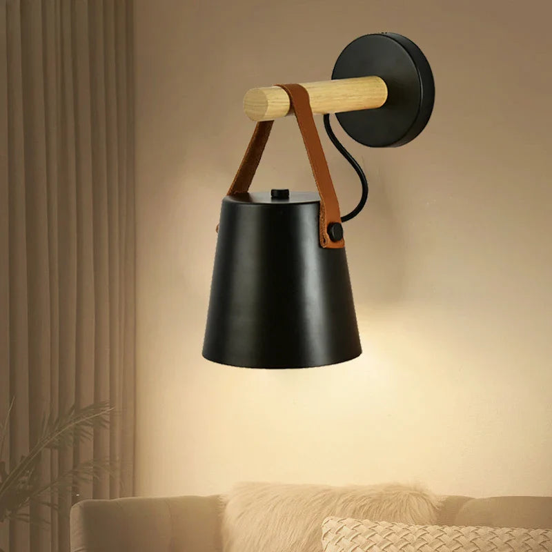 Bello Wall Lamp | Wood & Leather, Soft Ambient Lighting