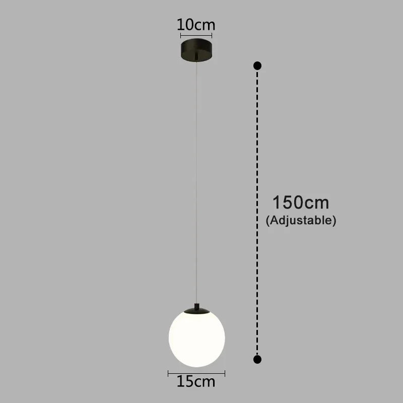 Luma Pendant Light | Nordic Glass Globe, Adjustable Height
