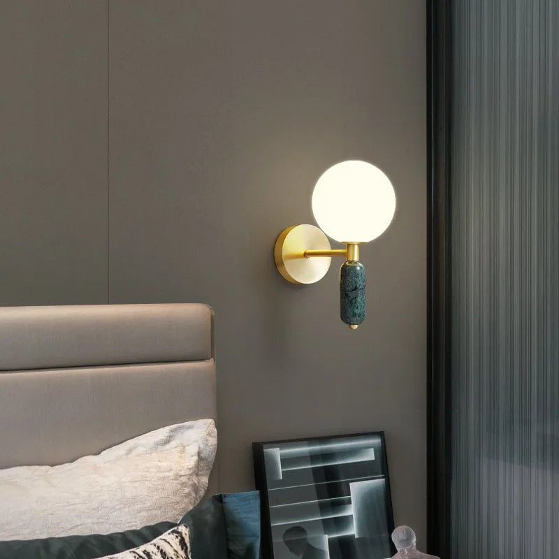 Bela Wall Lamp | Marble & Glass, Soft Ambient Lighting