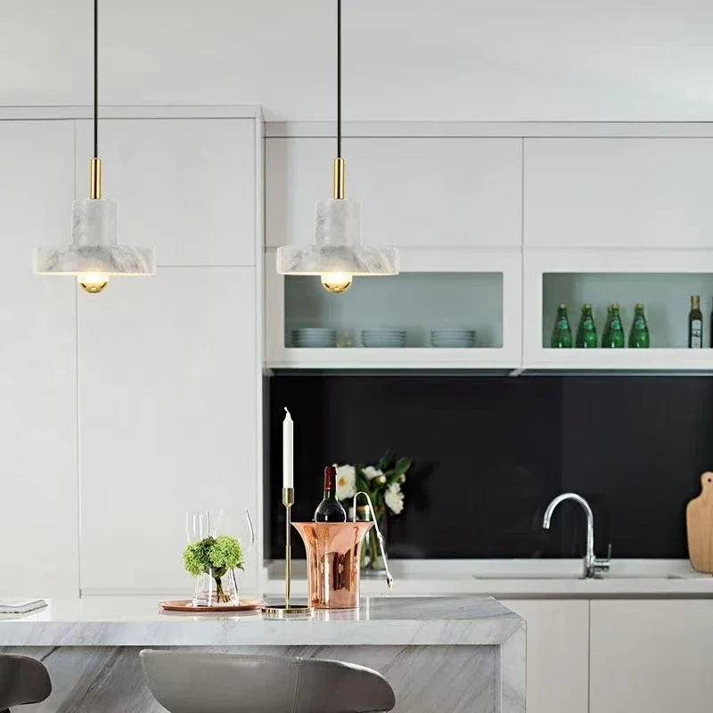 Bela Pendant Lamp | Natural Marble, Sculptural Postmodern Design