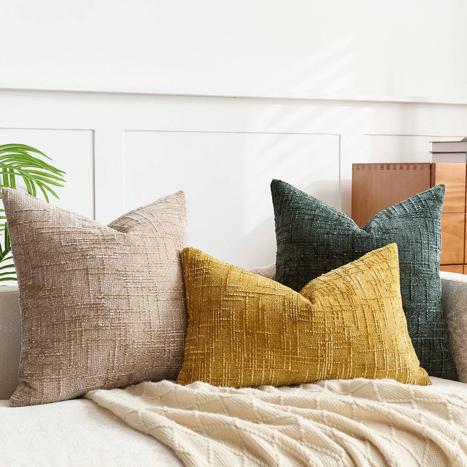 Bela Chenille Kussenhoes | Luxe Geweven Structuur, Wasbaar