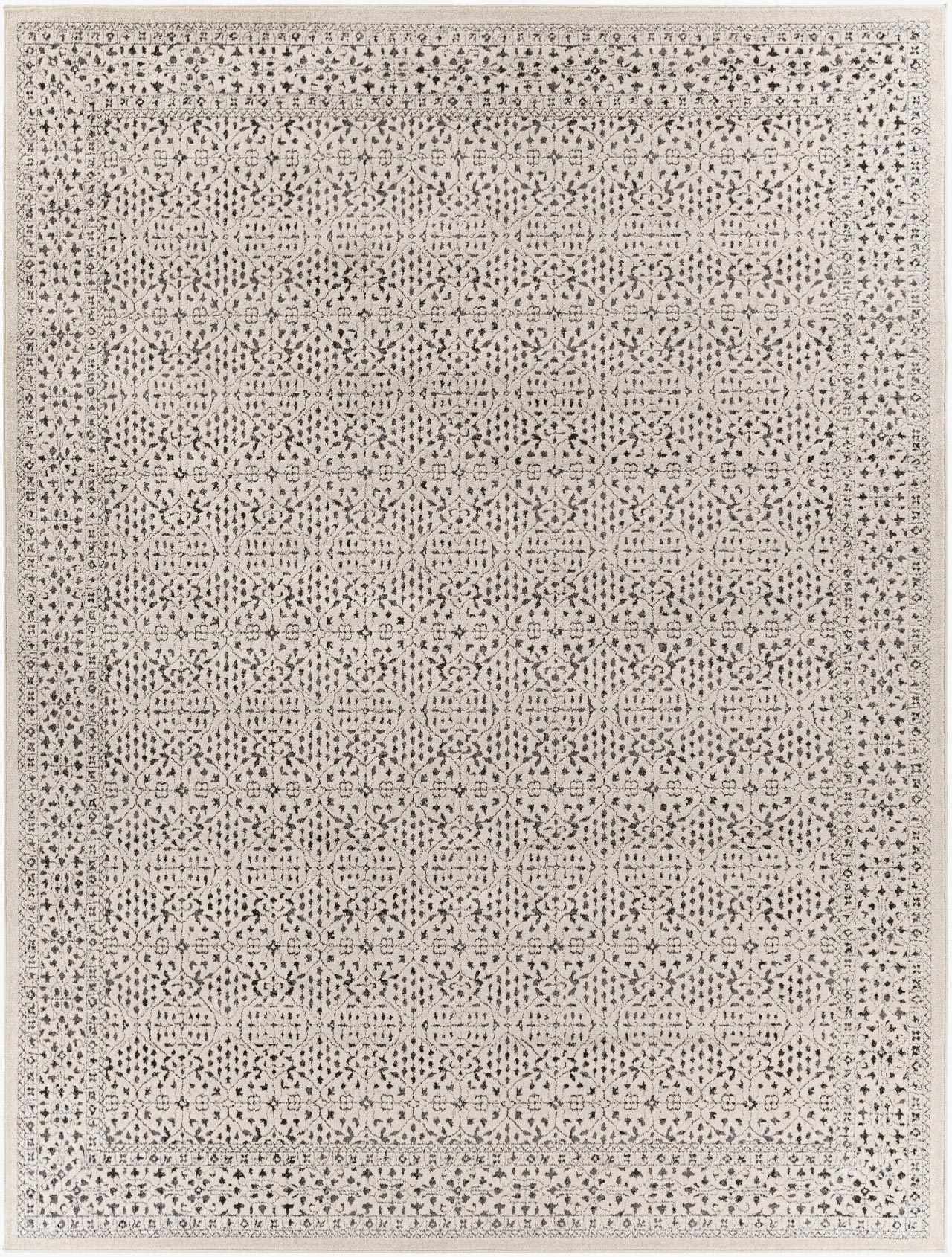 Sable Area Rug  Machine Woven  Medium Pile  Charcoal Beige