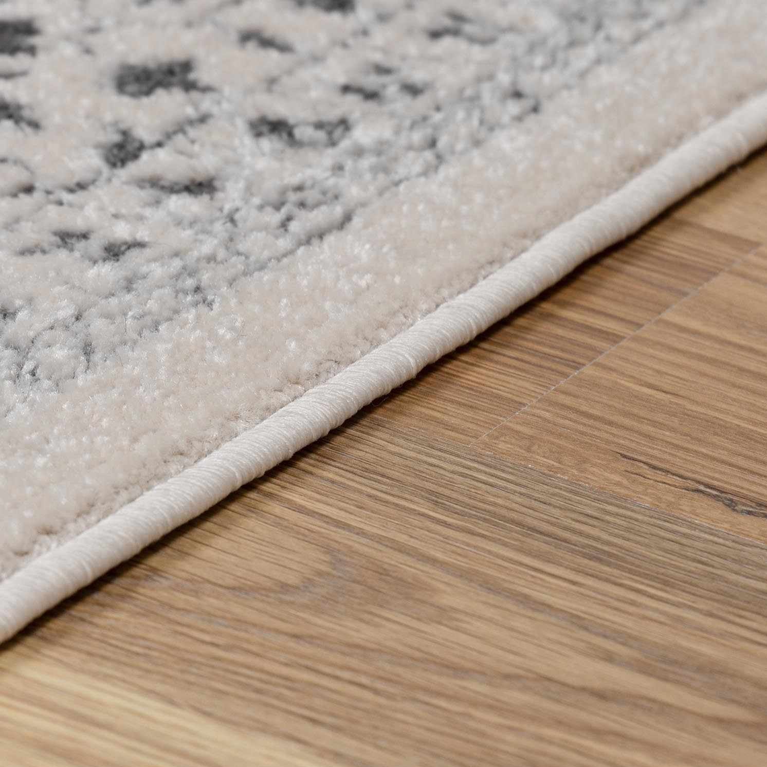 Sable Area Rug  Machine Woven  Medium Pile  Charcoal Beige
