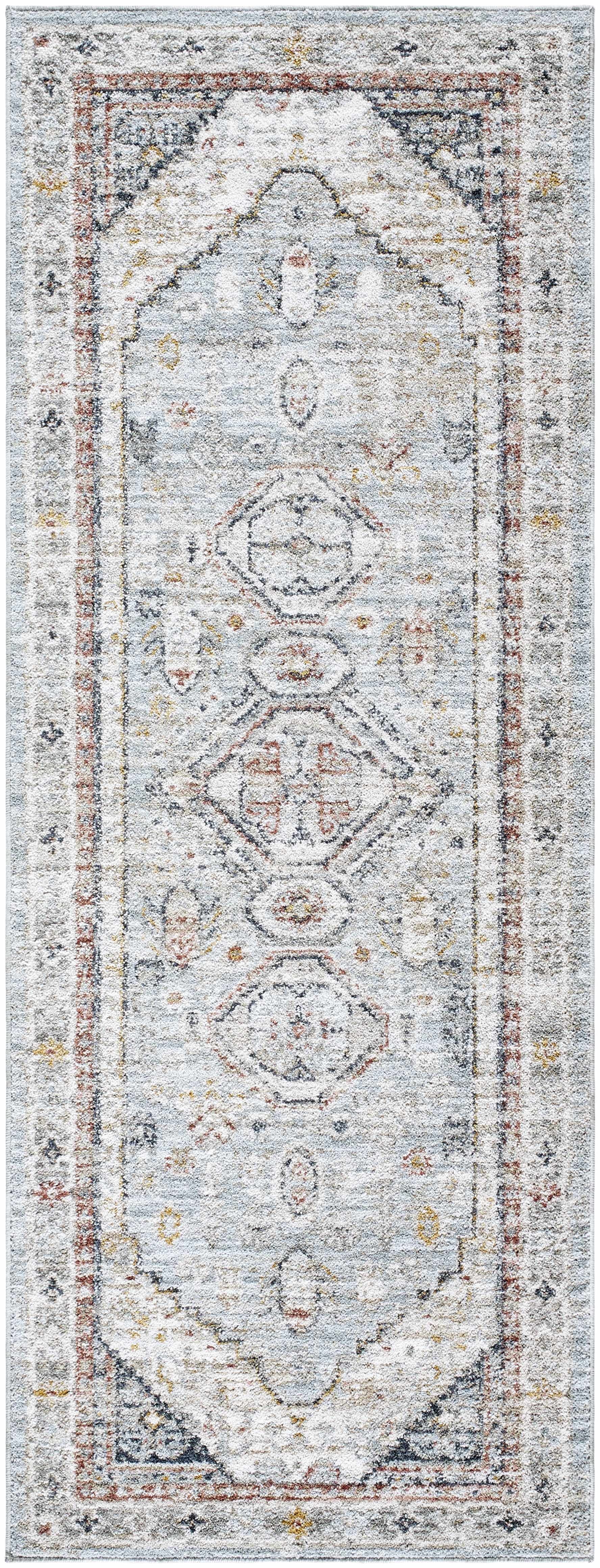 Kairo Area Rug Medium Pile 100% Polyester Ice Blue Charcoal
