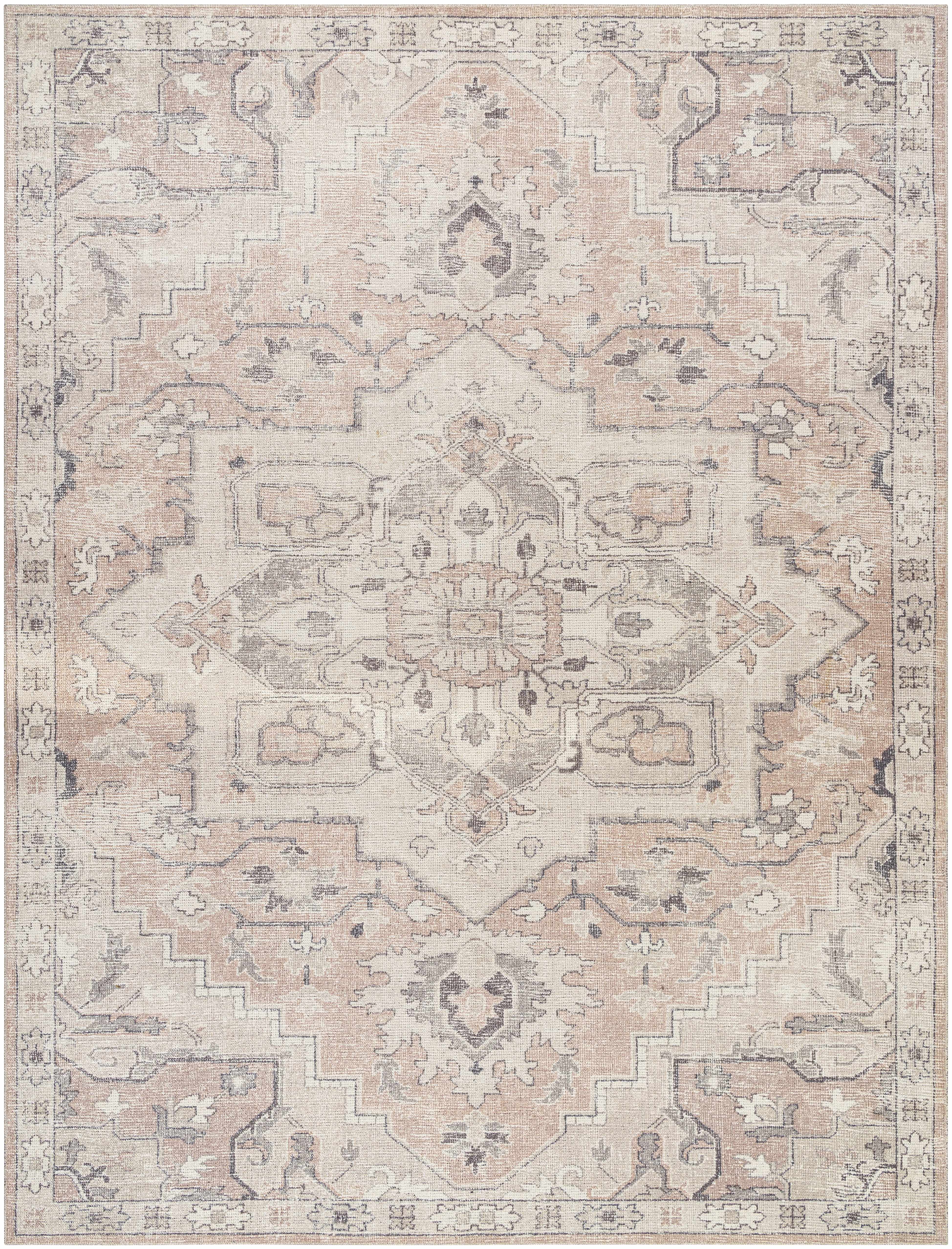 Bela Area Rug  Machine Woven  Vintage-Inspired Medallion Design