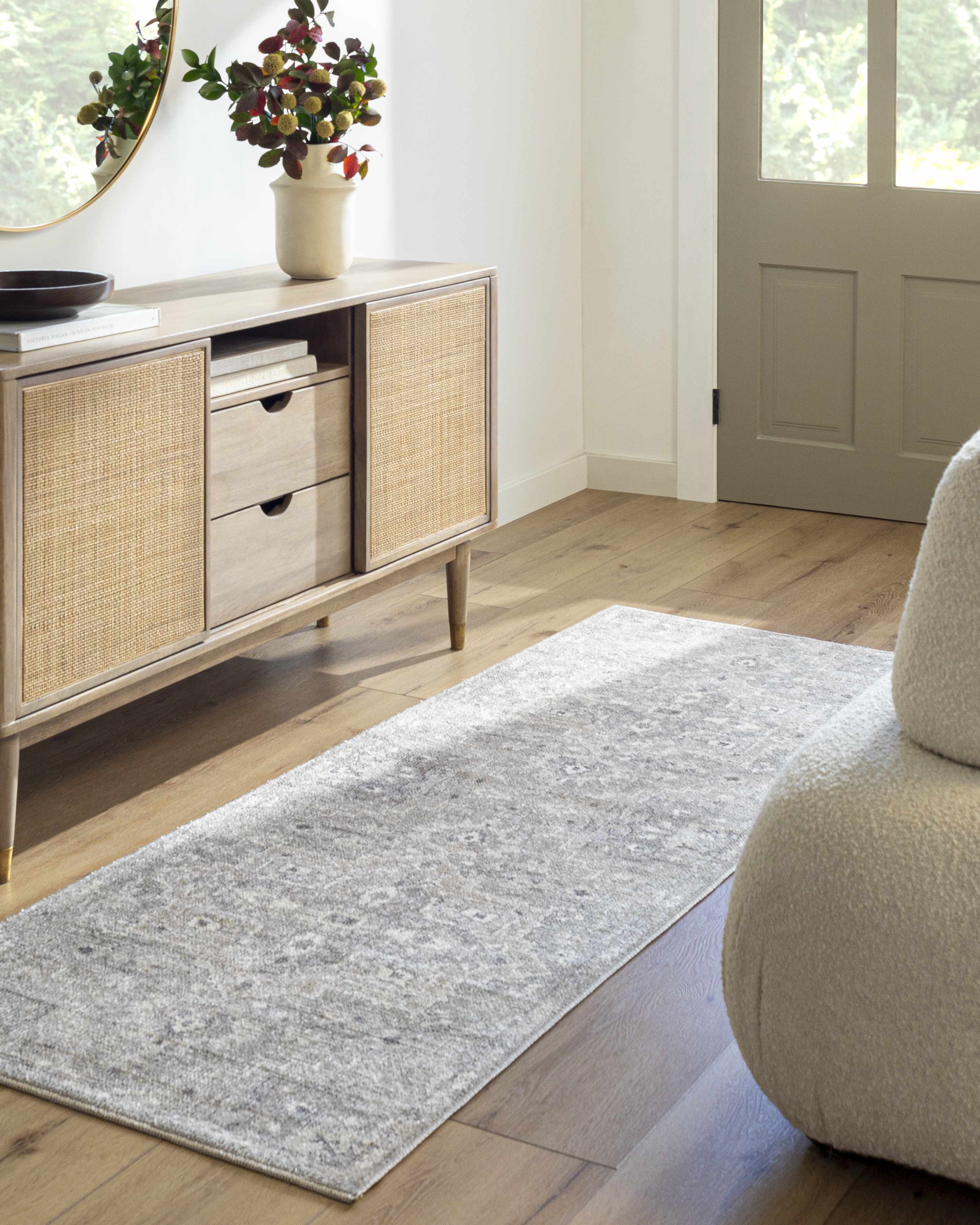 Bela Area Rug  Vintage Medallion Pattern, Machine Woven