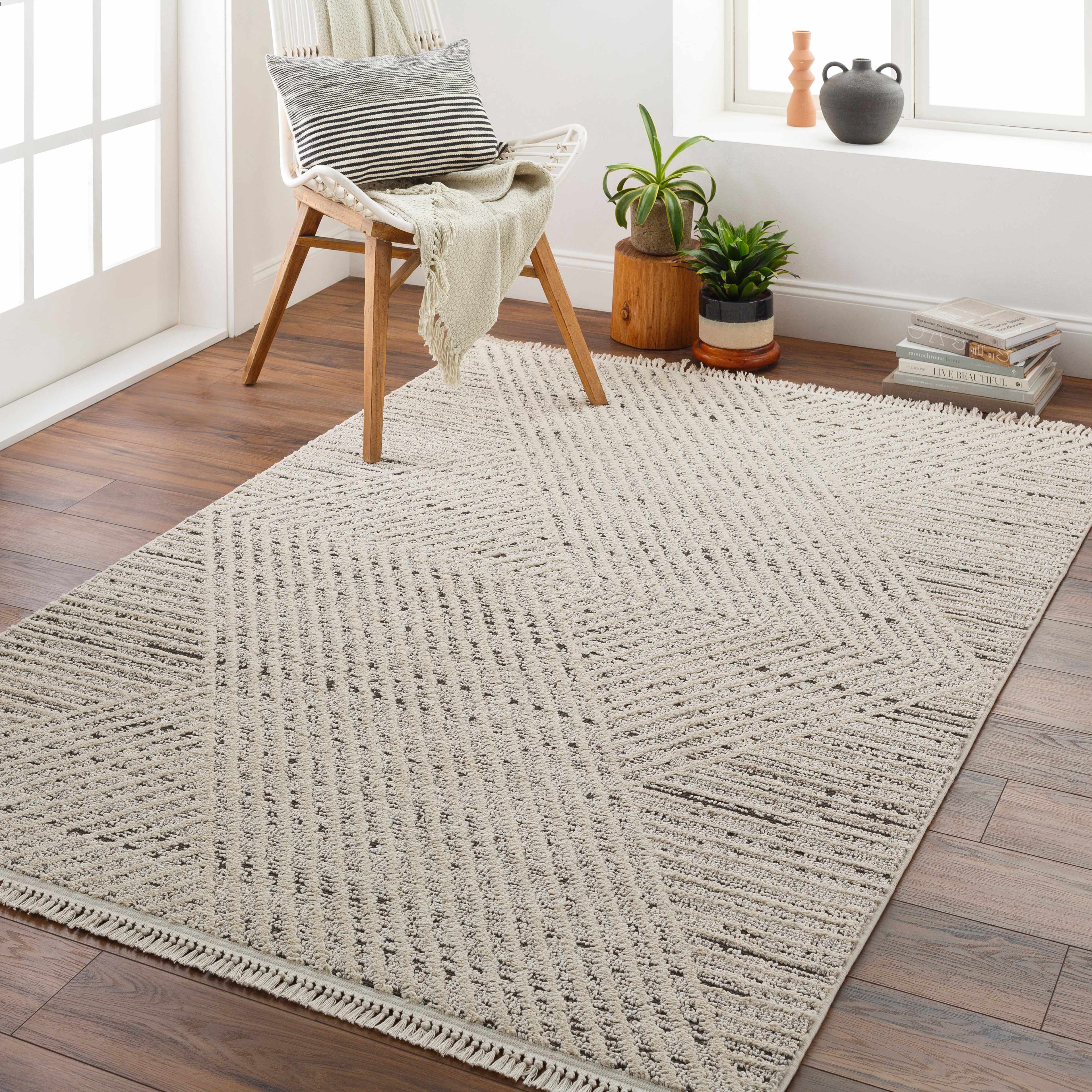 Bela Area Rug  Machine Woven  Sage, Ivory, Dark Brown
