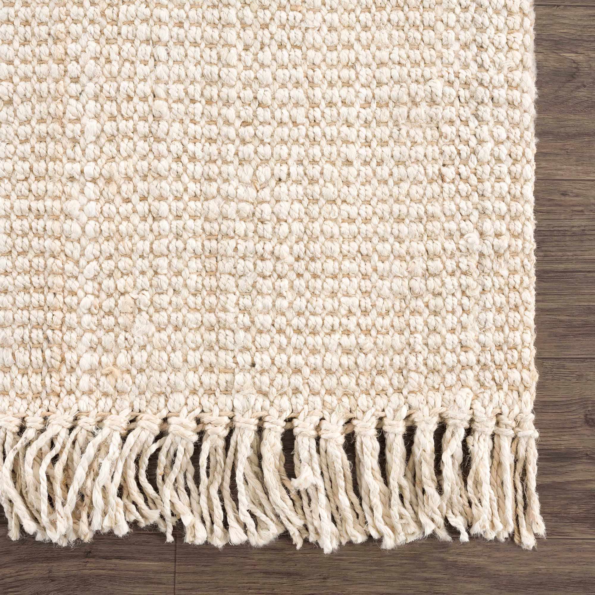 Bela Jute Rug  Hand Woven  Cream Color  Medium Pile