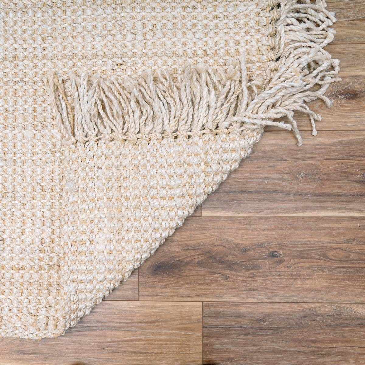 Bela Jute Rug  Hand Woven  Cream Color  Medium Pile