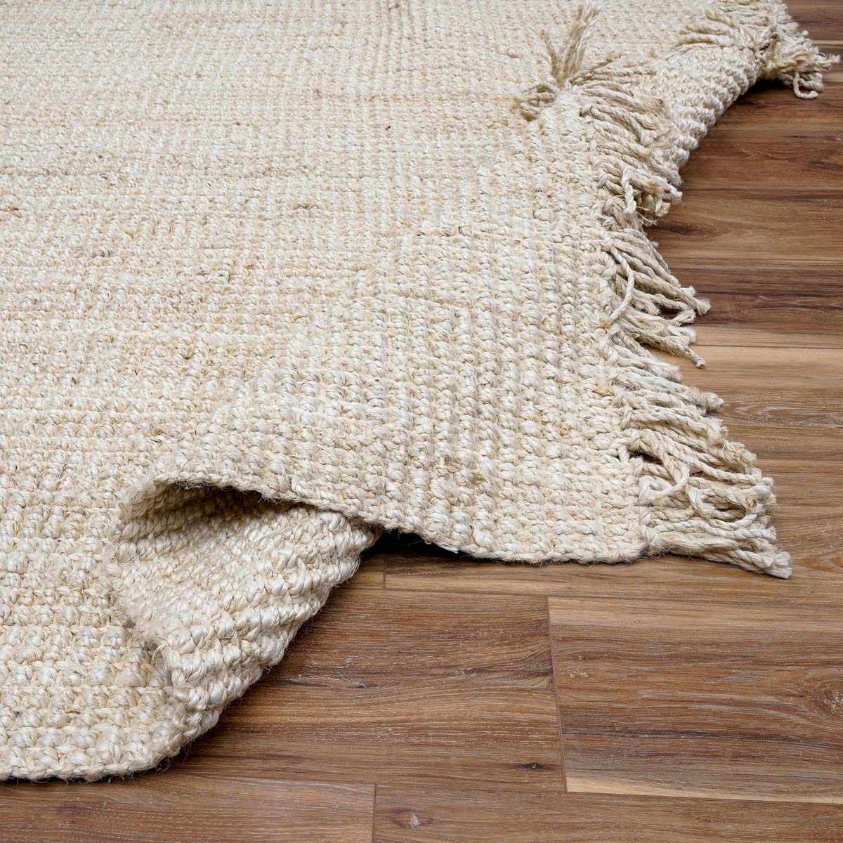 Bela Jute Rug  Hand Woven  Cream Color  Medium Pile