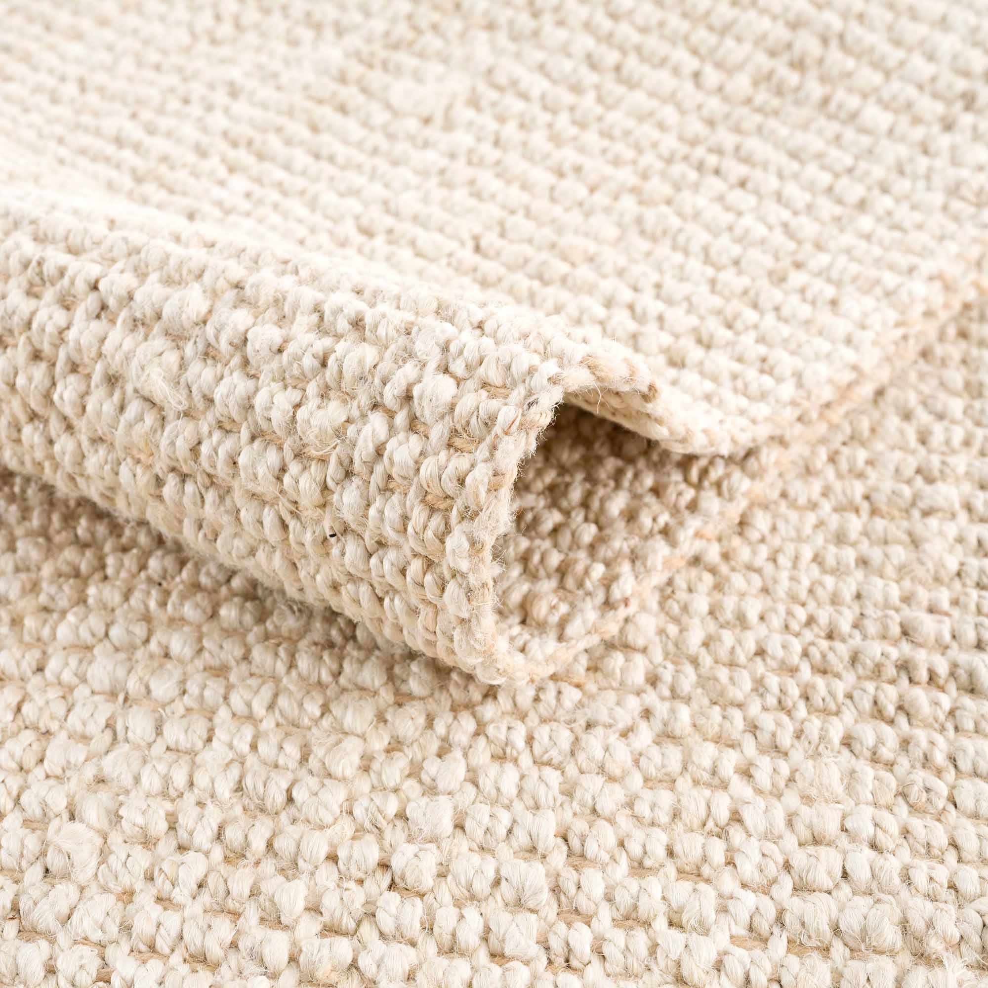 Bela Jute Rug  Hand Woven  Cream Color  Medium Pile