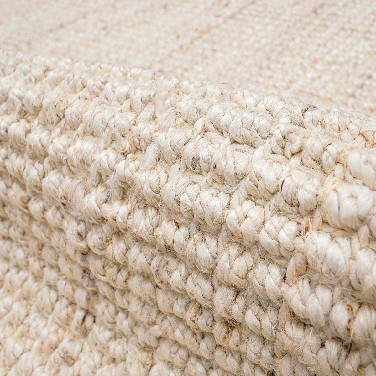 Bela Jute Rug  Hand Woven  Cream Color  Medium Pile