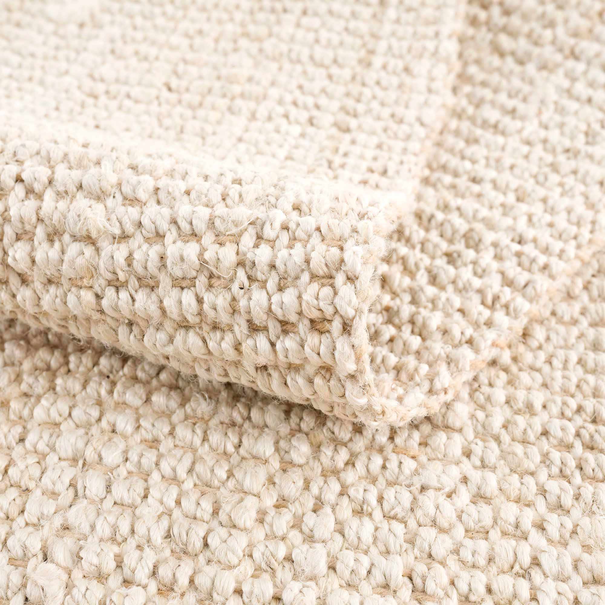 Bela Jute Rug  Hand Woven  Cream Color  Medium Pile