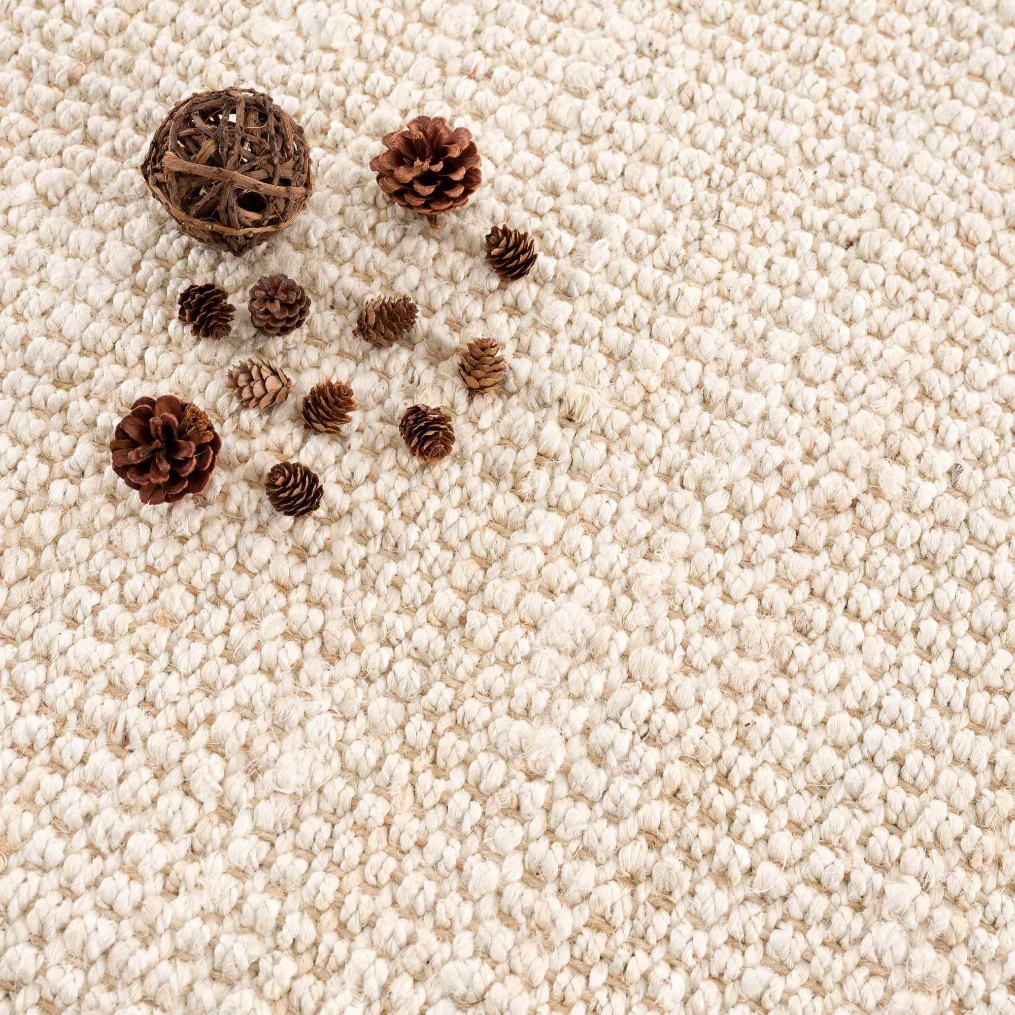 Bela Jute Rug  Hand Woven  Cream Color  Medium Pile