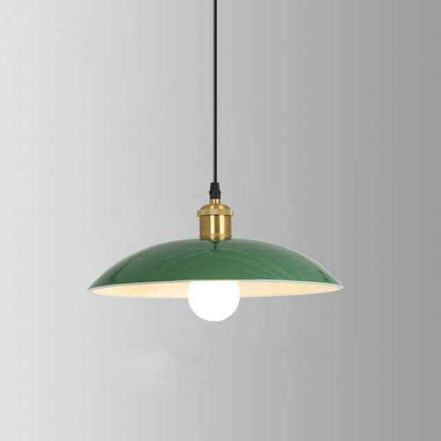 Vintage Industrial Green Iron Dome Cone Pendant Light - 1-Light Design
