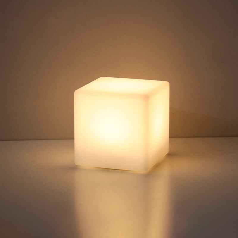 Artistic Geometric Battery-Powered Remote Control Night Light Table Lamp