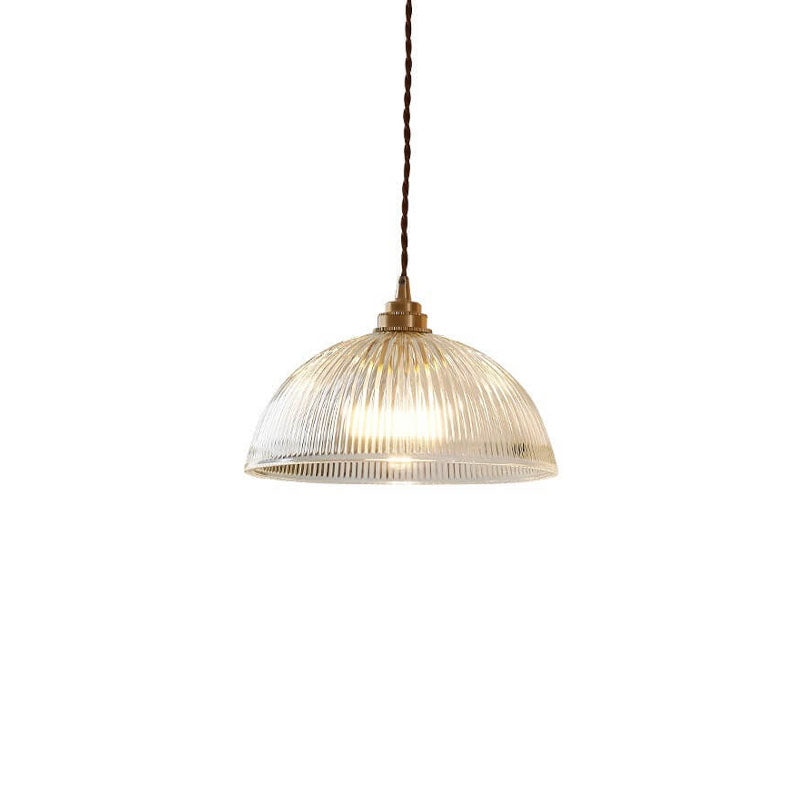Contemporary Clear Glass Dome Pendant Light with Single Bulb